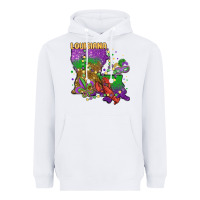 White mardi gras louisiana map Heavyweight Hoodie - MaliasSmallBusiness