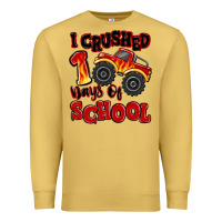 Antique Gold i crushed 100 days of school monster truck Premium Sweatshirt - MaliasSmallBusiness