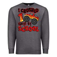 Charcoal Heather i crushed 100 days of school monster truck Premium Sweatshirt - MaliasSmallBusiness