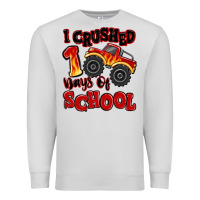 Dove Grey i crushed 100 days of school monster truck Premium Sweatshirt - MaliasSmallBusiness