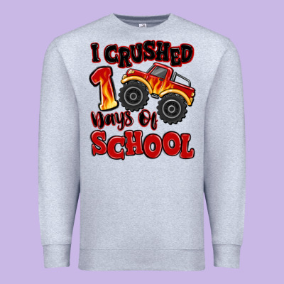 I Crushed 100 Days Of School Monster Truck Premium Sweatshirt Designed By Maliassmallbusiness