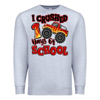 Heather Grey i crushed 100 days of school monster truck Premium Sweatshirt - MaliasSmallBusiness