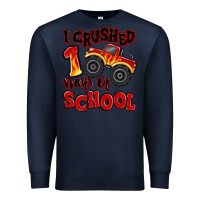 Navy i crushed 100 days of school monster truck Premium Sweatshirt - MaliasSmallBusiness