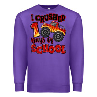 Purple i crushed 100 days of school monster truck Premium Sweatshirt - MaliasSmallBusiness