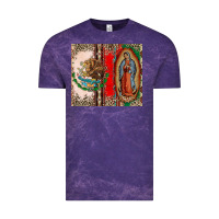 Cloud Purple Virgin Mary Mexican Flag Vintage Tee - CTS Tumbler Store