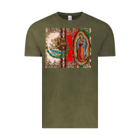 Vintage Olive Virgin Mary Mexican Flag Vintage Tee - CTS Tumbler Store