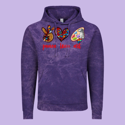 Peace Love Art Vintage Hoodie Designed By Texasbilliewilder