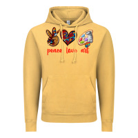 Vintage Mustard peace love art Vintage Hoodie - texasbilliewilder