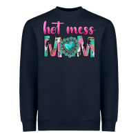 Navy hot mess mom Heavyweight Sweatshirt - texasbilliewilder