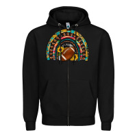 Black football rainbow Zipper Hoodie - Artiststas