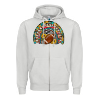Dove Grey football rainbow Zipper Hoodie - Artiststas