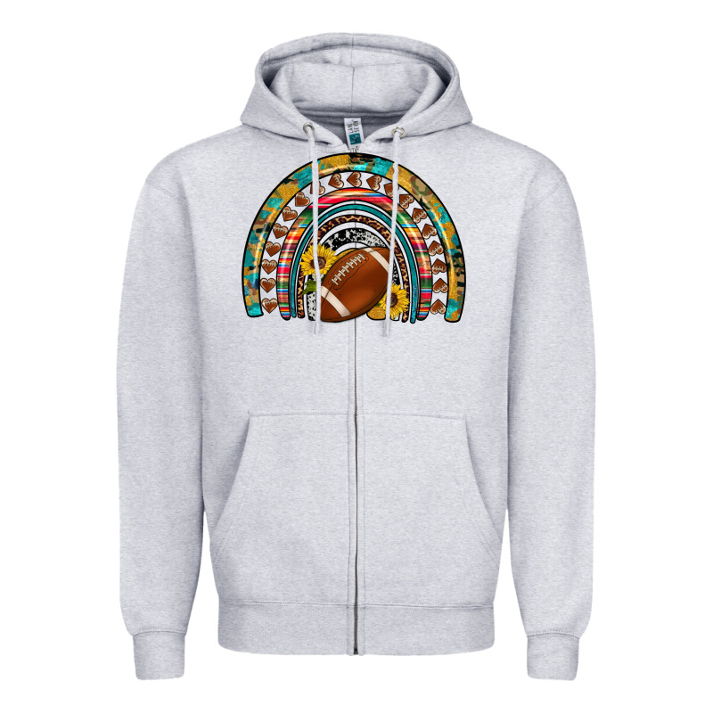 Football Rainbow Zipper Hoodie by Artiststas | Teevron