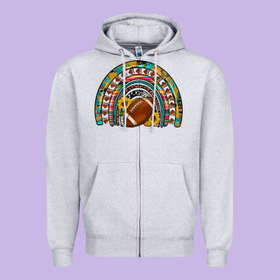 Football Rainbow Zipper Hoodie Designed By Artiststas
