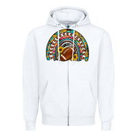 White football rainbow Zipper Hoodie - Artiststas