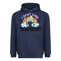 Navy i dont care how you were raised Heavyweight Hoodie - MaliasSmallBusiness