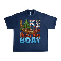 Navy lake life floats my boat Urban Heavy Tee - HRA Design Shop