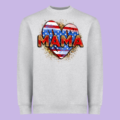 American Mama Heart Heavyweight Sweatshirt Designed By Zillion Design Studio