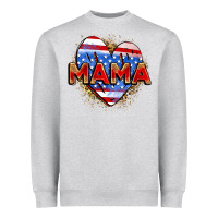 Heather Grey American mama heart Heavyweight Sweatshirt - Zillion Design Studio