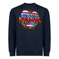 Navy American mama heart Heavyweight Sweatshirt - Zillion Design Studio