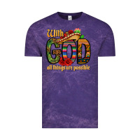 Cloud Purple with god all things are possible Vintage Tee - CTS Tumbler Store