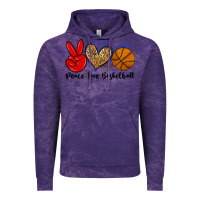 Cloud Purple peace love basketball Vintage Hoodie - Zillion Design Studio