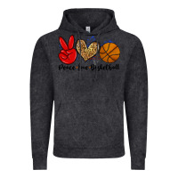 Vintage Black peace love basketball Vintage Hoodie - Zillion Design Studio