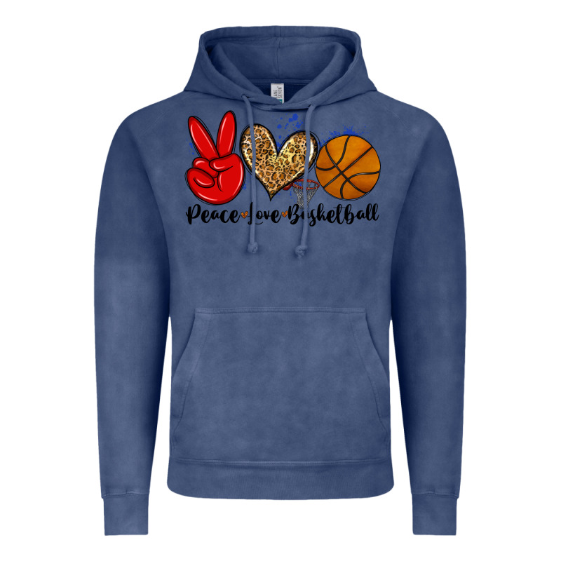 Peace Love Basketball Vintage Hoodie by Zillion Design Studio | Teevron