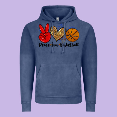 Peace Love Basketball Vintage Hoodie Designed By Zillion Design Studio