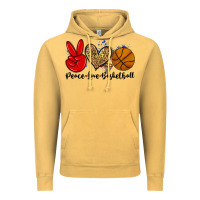 Vintage Mustard peace love basketball Vintage Hoodie - Zillion Design Studio