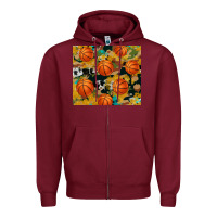 Burgundy basketball tumbler Zipper Hoodie - Artiststas
