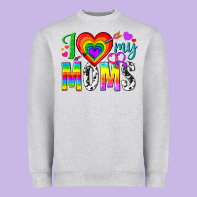 I Love My Moms Heavyweight Sweatshirt Designed By Texasbilliewilder