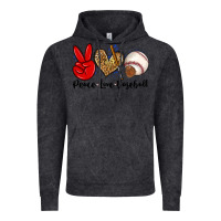 Vintage Black peace love baseball Vintage Hoodie - Zillion Design Studio