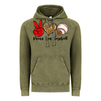 Vintage Olive peace love baseball Vintage Hoodie - Zillion Design Studio
