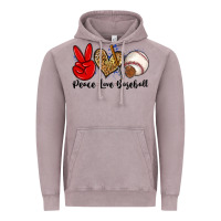 Peace Love Baseball Vintage Hoodie | Teevron