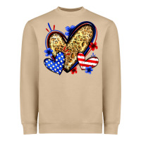 Mushroom American flag heart leopard Heavyweight Sweatshirt - Zillion Design Studio