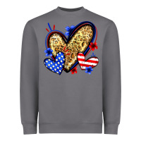 Storm American flag heart leopard Heavyweight Sweatshirt - Zillion Design Studio