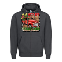 Smoke merry christmas with truck Zipper Hoodie - AdoDesignShop
