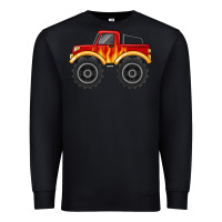Black monster truck with flames Premium Sweatshirt - MaliasSmallBusiness