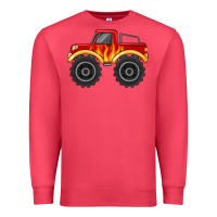 Cardinal monster truck with flames Premium Sweatshirt - MaliasSmallBusiness
