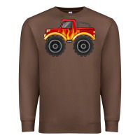 Chestnut monster truck with flames Premium Sweatshirt - MaliasSmallBusiness