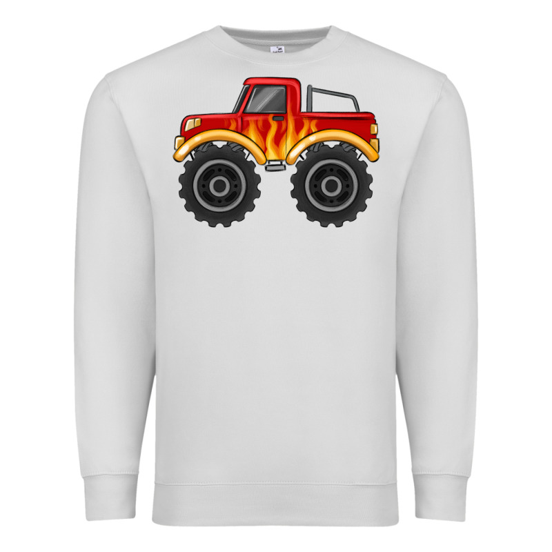 Monster Truck With Flames Premium Sweatshirt by MaliasSmallBusiness | Teevron