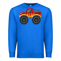 True Royal monster truck with flames Premium Sweatshirt - MaliasSmallBusiness