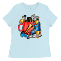 Baby Blue hockey coffee Ladies Tee - AdoDesignShop