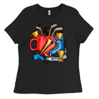 Black hockey coffee Ladies Tee - AdoDesignShop
