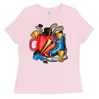 Bubblegum Pink hockey coffee Ladies Tee - AdoDesignShop