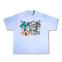 Grape Ice Western rabbit with Cross and flowers Urban Heavy Tee - Neo Western