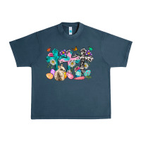 Midnight Navy Western rabbit with Cross and flowers Urban Heavy Tee - Neo Western
