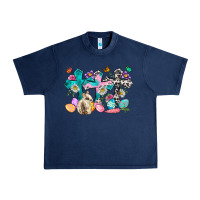 Navy Western rabbit with Cross and flowers Urban Heavy Tee - Neo Western