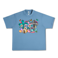 Pebble Blue Western rabbit with Cross and flowers Urban Heavy Tee - Neo Western