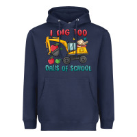 Navy i dig 100 days of school excavator Heavyweight Hoodie - MaliasSmallBusiness